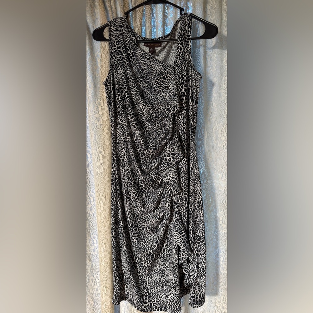 Dana Buchman Women's Leopard print Ruffle Bodycon Dress Size M